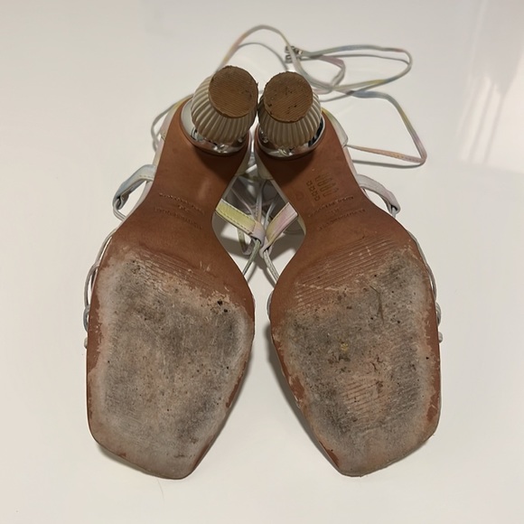 L’Intervalle Multi Coloured Tie Dye Leather Lace Up Heels w/ Creative Heel Sz 36 - Picture 8 of 11